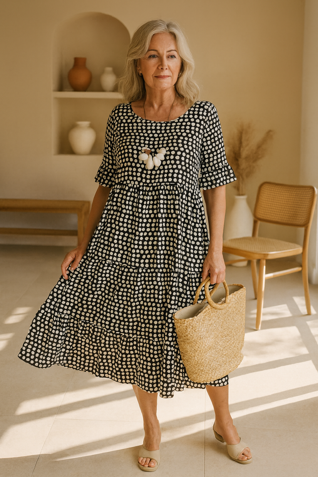 Zora | Sable Short-Sleeve Midi Dress