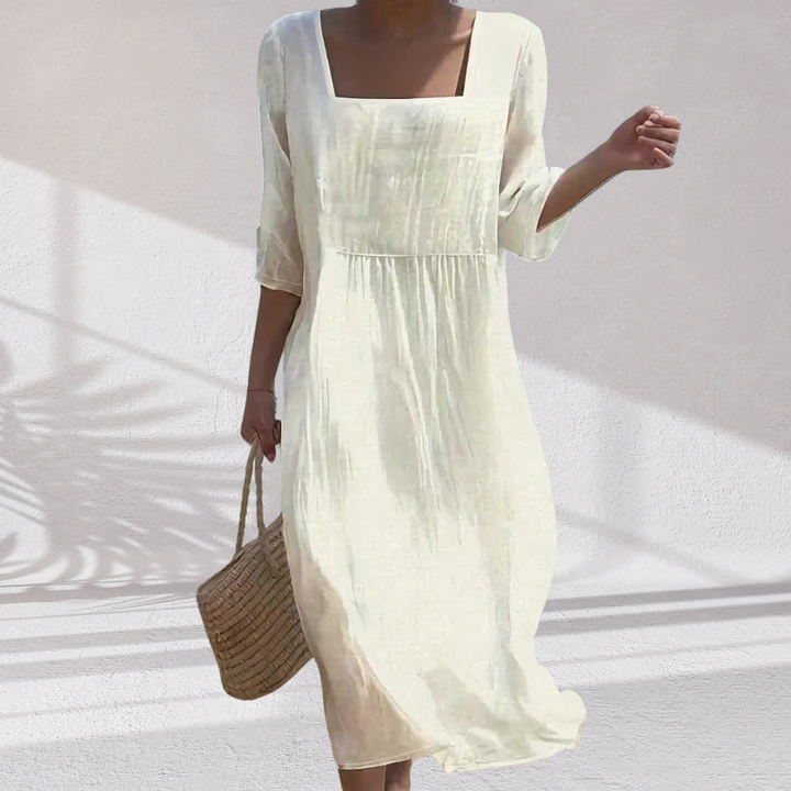 Kylie | Linen look Midi Dress